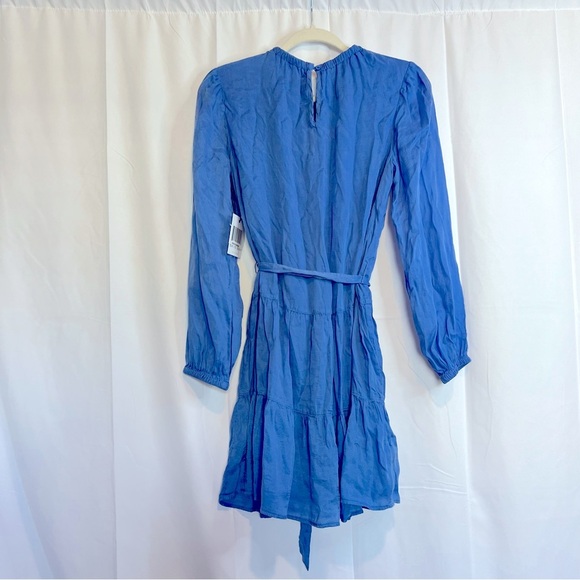 BELLA DAHL Tiered Mini Dress W/ Belt In Pacific Sea Size S NWT - Picture 4 of 11